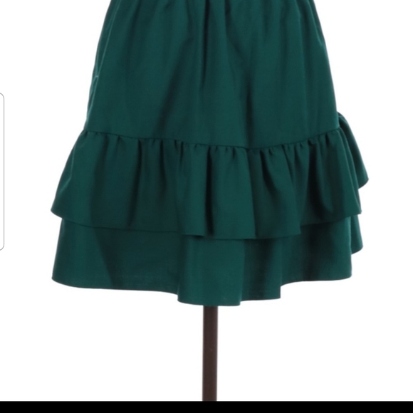 J.Crew ruffle mini skirt in emerald green - Picture 3 of 8